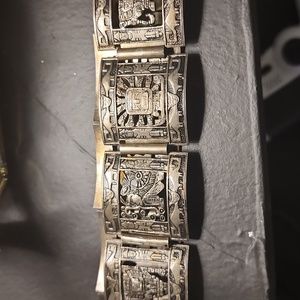 Aztec Mayan Sterling Silver Openwork Panel jewelry
